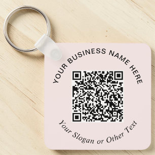 Llavero Código QR de Negocio Rosa Promocional