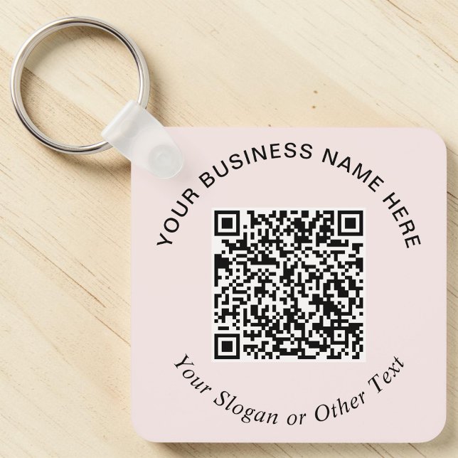 Llavero Código QR de Negocio Rosa Promocional (Business QR Code Pink Promotional Keychain)