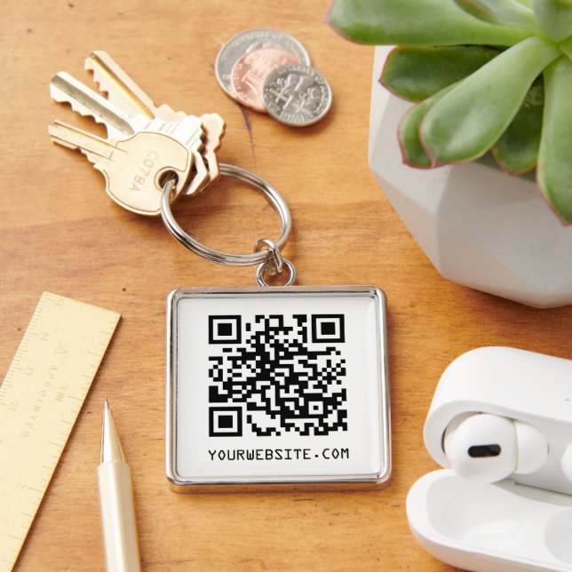 Llavero Código QR de personalizable Enlace de su página we (Escritorio )