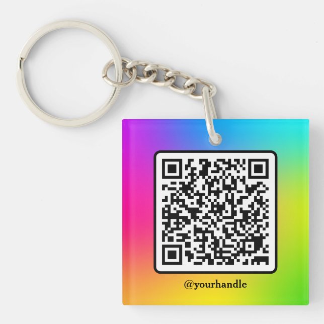 Llavero Código QR de Social Media Square Personalizado Acr (Frente)