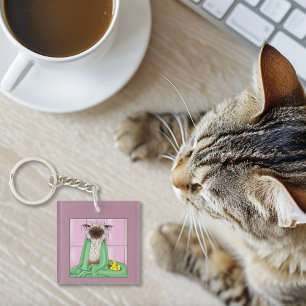 Llavero Código QR del Groomer de Gatos de Tiempo de Baño