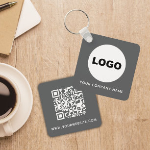 Llavero Código QR del logotipo de la empresa Gray para art