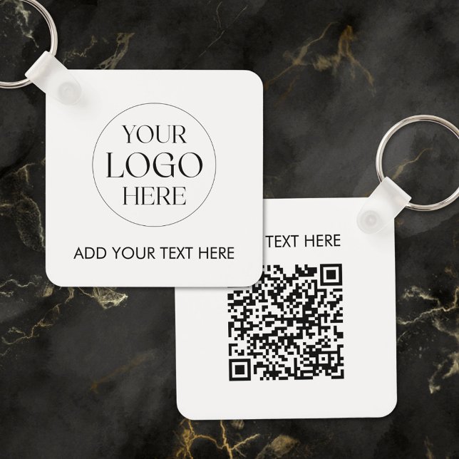 Llavero Código QR del logotipo empresarial personalizado E (In situ)