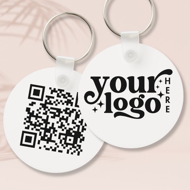 Llavero Código QR del logotipo empresarial simple Empresa  (Simple Business Logo QR Code Company Promotional Keychain)