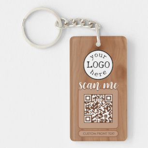 Llavero Código QR doble para la madera de cerezo para empr