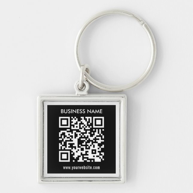 Llavero Código QR editable (generado al instante) | Negro (Frente)