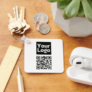 Llavero Código QR editable y logotipo o imagen de su empre