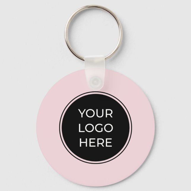 Llavero Código QR empresarial rosa moderno (Anverso)