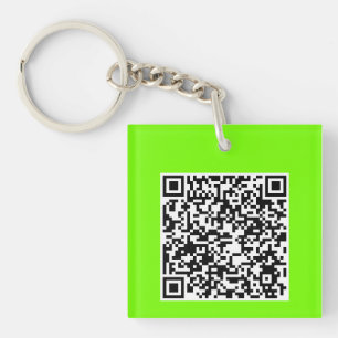 Llavero Código QR en verde fluorescente