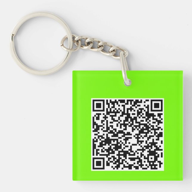 Llavero Código QR en verde fluorescente (Frente)