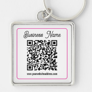 Llavero Código QR escaneable con letra cursiva manuscrita