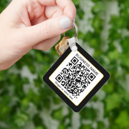 Llavero Código QR escaneable editable + su nombre comercia