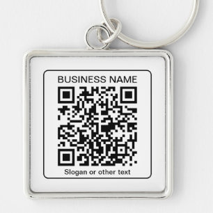 Llavero Código QR escaneable editable + su nombre comercia