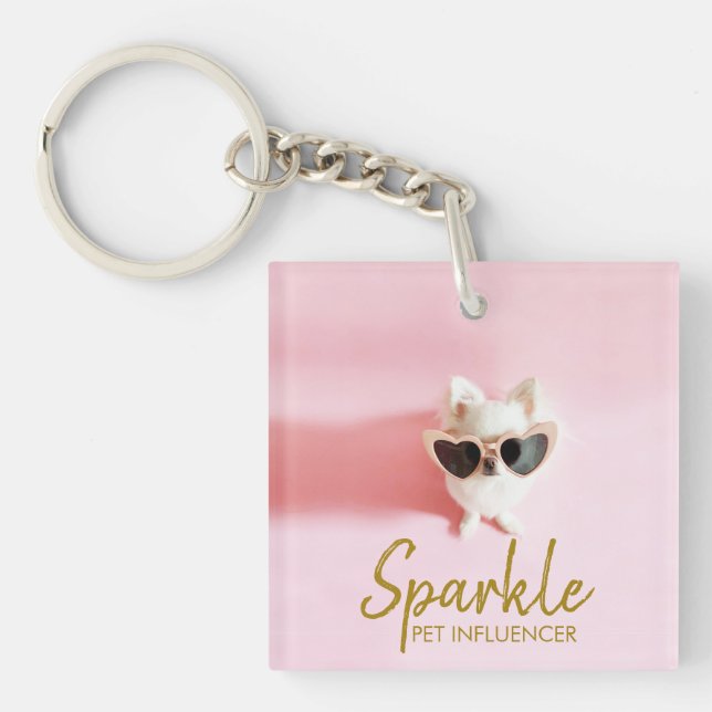 Llavero Código QR escaneado en medios sociales de fotograf (Frente)