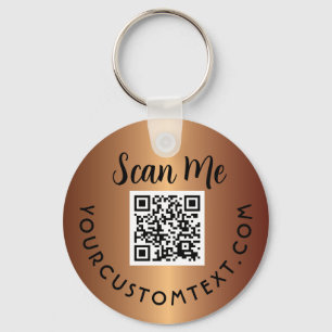 Llavero Código QR   Keychain de oro promocional con logoti