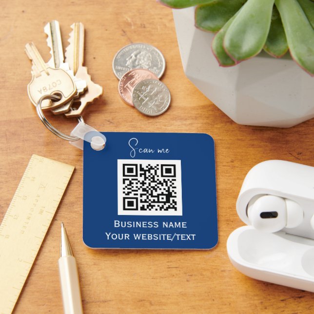 Llavero Código QR Logotipo profesional Azul (Escritorio )