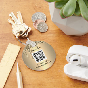 Llavero Código QR Logotipo profesional Gold