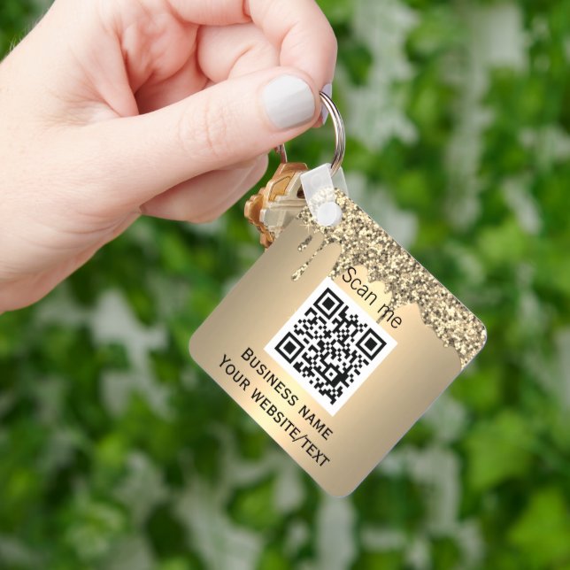Llavero Código QR Logotipo profesional Gold (Mano)
