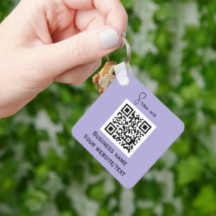 Llavero Código QR Logotipo profesional Lavanda Purple