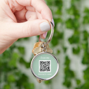 Llavero Código QR Logotipo profesional Sage Green