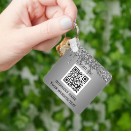 Llavero Código QR Logotipo profesional Silver