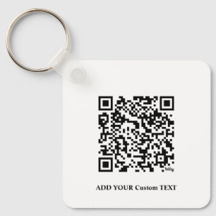Llavero Código QR Minimalista Personalizado blanco sencill