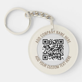 Llavero Código QR Minimalista Simple Gris Redondo Presupue