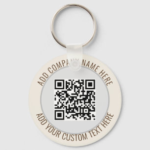 Llavero Código QR Minimalista Simple Gris Redondo Presupue