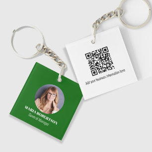 Llavero Código QR minimalista simple logo verde