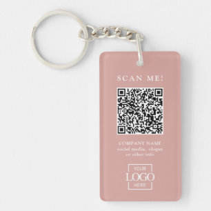 Llavero Código QR moderno de logo de negocio de marca pers