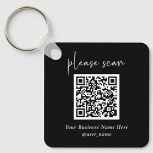 Llavero Código QR moderno simple con el logotipo de vuelta