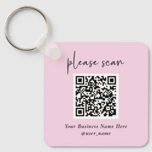 Llavero Código QR moderno simple con el logotipo de vuelta