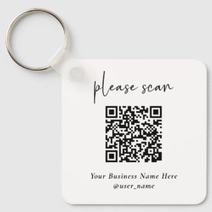 Llavero Código QR moderno simple con el logotipo de vuelta