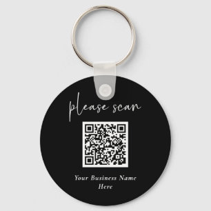 Llavero Código QR moderno simple con nombre de negocio   N