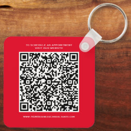 Llavero Código QR Monograma comercial Rojo Blanco Negro