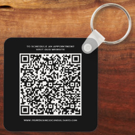 Llavero Código QR Monograma profesional Blanco Rojo negro