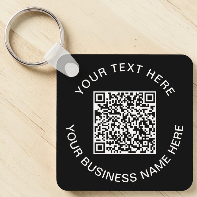 Llavero Código QR Negro Promocional (Your link. On their keys. Custom QR code keychain — scan & connect anywhere, anytime)