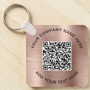 Llavero Código QR oro Rosa promocional
