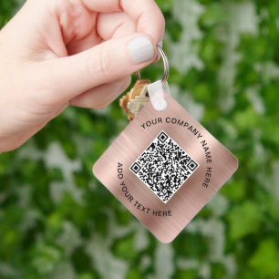 Llavero Código QR oro Rosa promocional