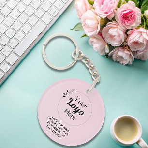 Llavero Código qr para el logotipo de negocios rosa de Rub