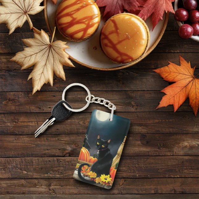 Llavero Código QR para gato de Halloween negro (Subido por el creador)