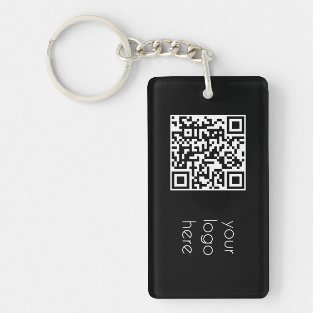 Llavero Código QR para logotipo profesional negro (Frente)