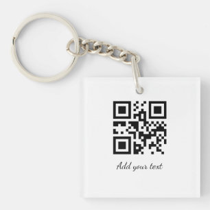 Llavero código QR personalizado simple agregue su nombre t