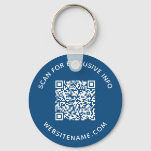 Llavero Código QR personalizado y azul de franja corporati