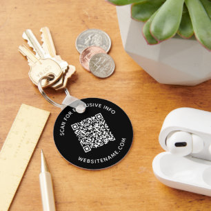 Llavero Código QR personalizado y código de texto corporat