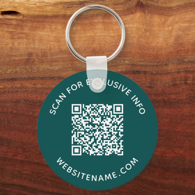 Llavero Código QR personalizado y Verde azulado de franque (Anverso)