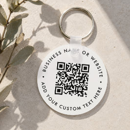 Llavero Código QR Presupuesto blanco simple y limpio Minim