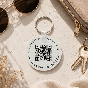 Llavero Código QR   Presupuesto gris simple y limpio Minim