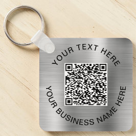 Llavero Código QR Promocional Plateado