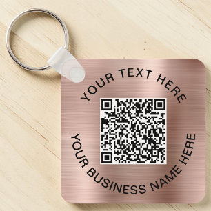 Llavero Código QR promocional Rosa Dorado